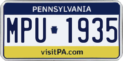 PA license plate MPU1935