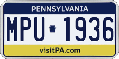 PA license plate MPU1936