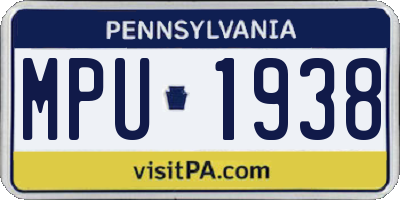 PA license plate MPU1938