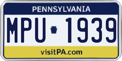 PA license plate MPU1939