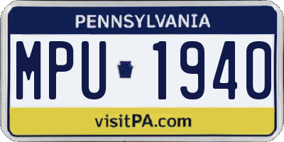 PA license plate MPU1940
