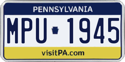 PA license plate MPU1945