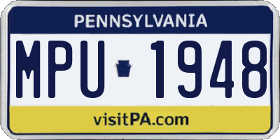 PA license plate MPU1948