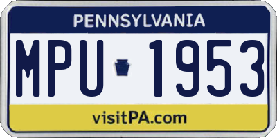 PA license plate MPU1953