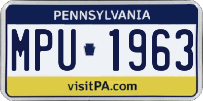 PA license plate MPU1963