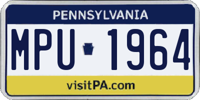 PA license plate MPU1964