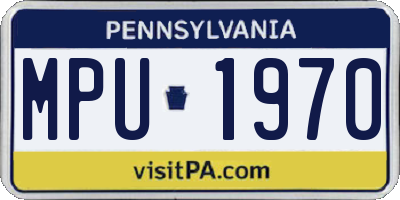 PA license plate MPU1970