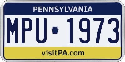 PA license plate MPU1973