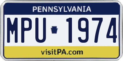 PA license plate MPU1974
