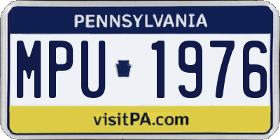PA license plate MPU1976