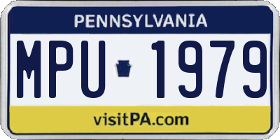 PA license plate MPU1979