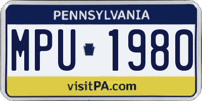 PA license plate MPU1980