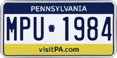 PA license plate MPU1984