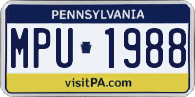 PA license plate MPU1988