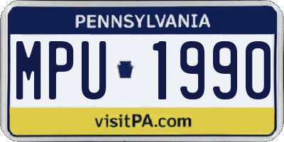 PA license plate MPU1990