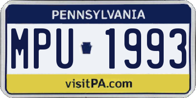PA license plate MPU1993