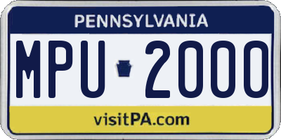 PA license plate MPU2000