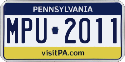 PA license plate MPU2011