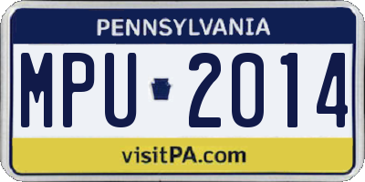 PA license plate MPU2014