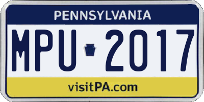 PA license plate MPU2017