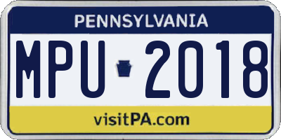 PA license plate MPU2018