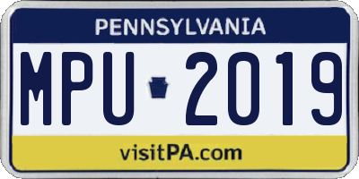 PA license plate MPU2019