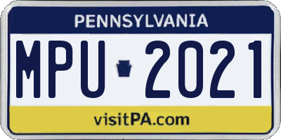 PA license plate MPU2021