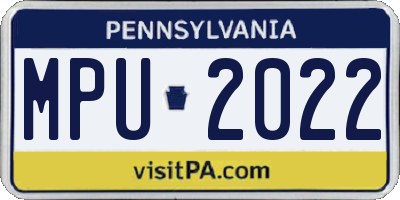 PA license plate MPU2022