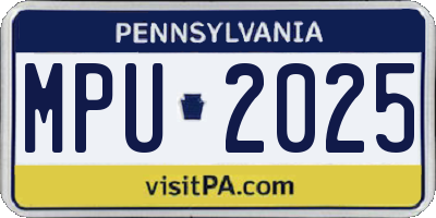 PA license plate MPU2025