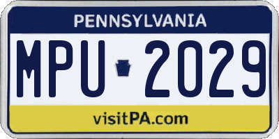 PA license plate MPU2029