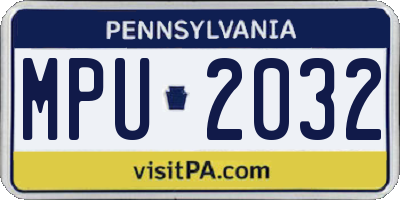 PA license plate MPU2032