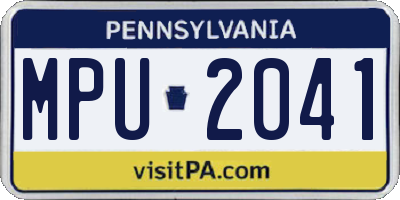 PA license plate MPU2041