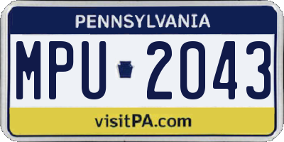 PA license plate MPU2043
