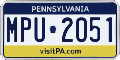 PA license plate MPU2051