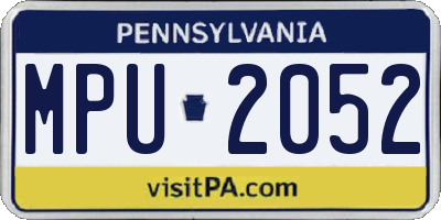 PA license plate MPU2052