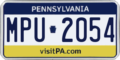 PA license plate MPU2054