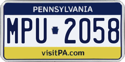 PA license plate MPU2058