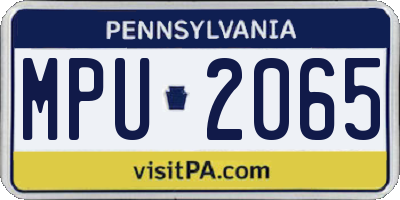 PA license plate MPU2065