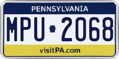 PA license plate MPU2068