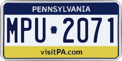 PA license plate MPU2071