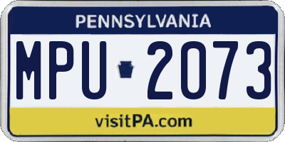 PA license plate MPU2073