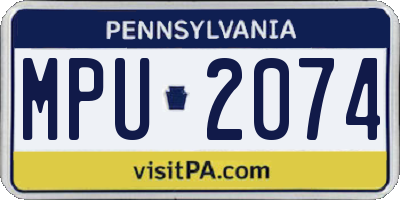 PA license plate MPU2074
