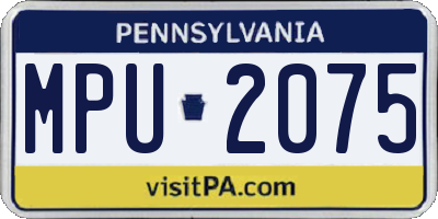 PA license plate MPU2075