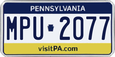 PA license plate MPU2077