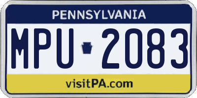 PA license plate MPU2083
