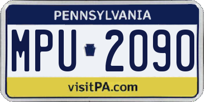 PA license plate MPU2090