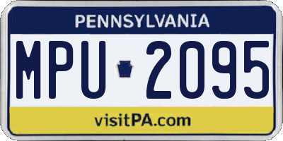 PA license plate MPU2095