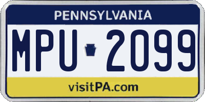 PA license plate MPU2099