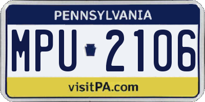 PA license plate MPU2106