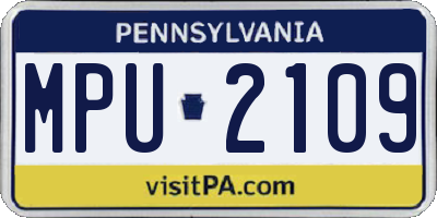 PA license plate MPU2109